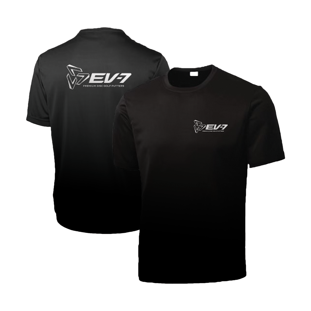 front and back of the EV-7 performance tee shirt